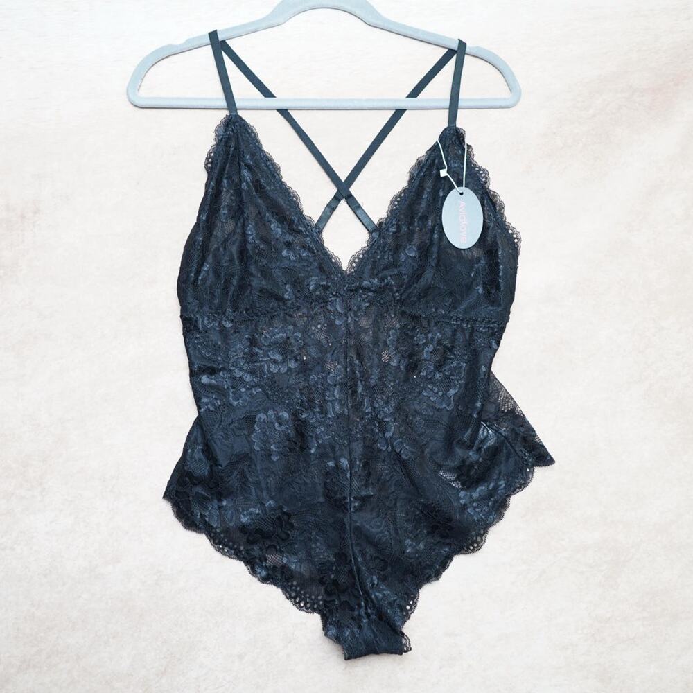 Avidlove Lace Teddy Bodysuit Black L
